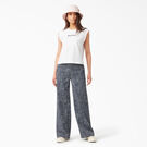 Women&#39;s Stonewashed Wide Leg Work Pants - Rinsed Navy Crosshatch &#40;R2A&#41;