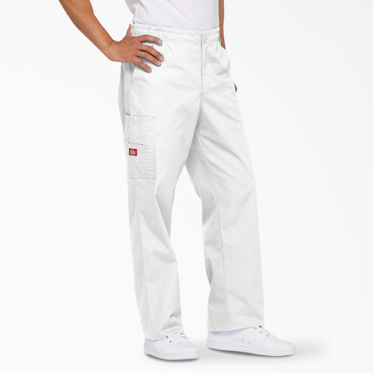 Men's EDS Signature Scrub Pants - White (DWH) image number 4