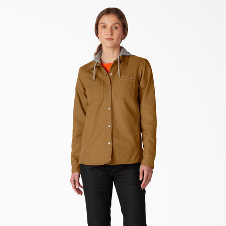 Women&rsquo;s Duck Hooded Shirt Jacket - Brown Duck &#40;BD&#41;