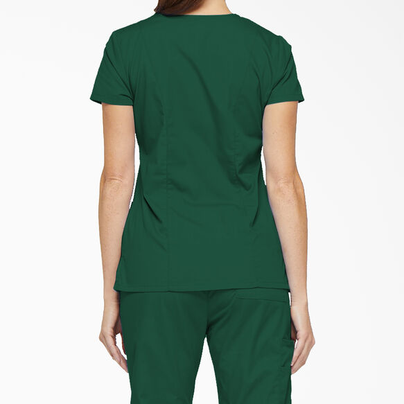 Women&#39;s EDS Signature V-Neck Scrub Top with Pen Slot - Hunter Green &#40;HTR&#41;