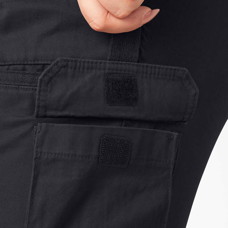Women's Plus Relaxed Fit Cargo Pants - Rinsed Black (RBK) image number 7