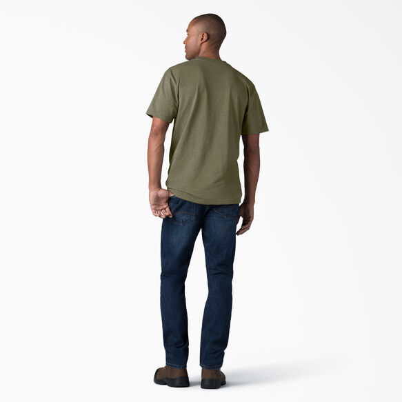 Heavyweight Heathered Short Sleeve Pocket T-Shirt - Military Green Heather &#40;MLD&#41;