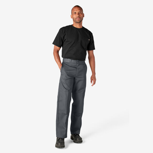 Loose Fit Double Knee Work Pants - Charcoal Gray &#40;CH&#41;