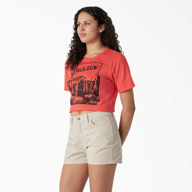 Women's Desert Graphic Cropped T-Shirt - Bittersweet (BW2) image number 3
