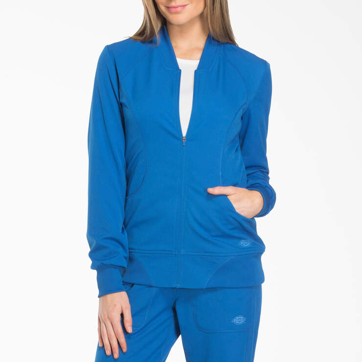 Women's Dynamix Zip Front Scrub Jacket - Royal Blue (RB) image number 1