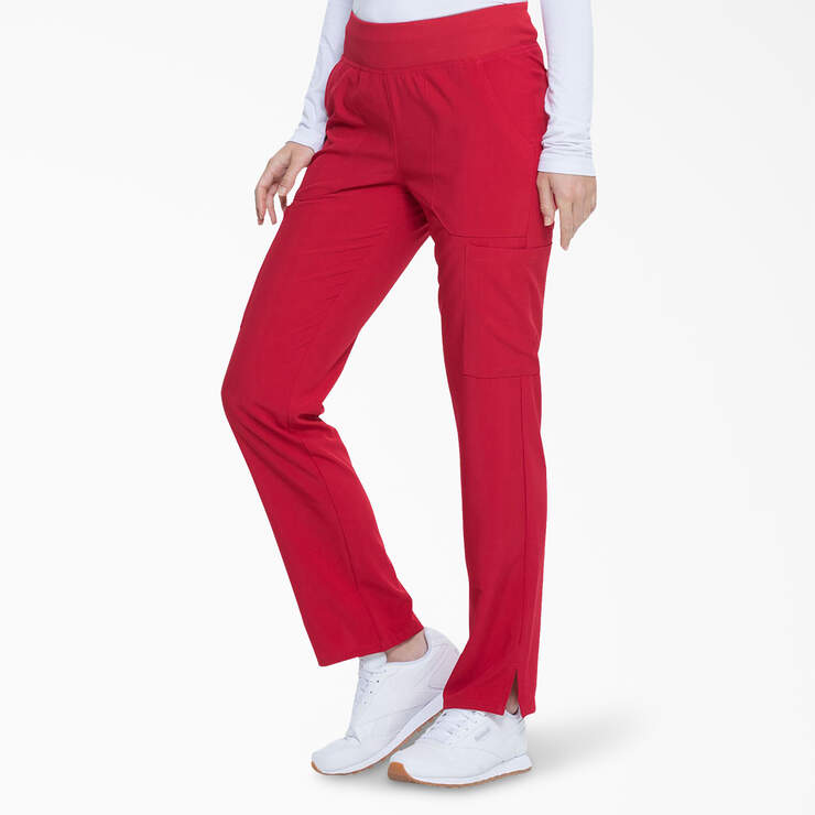 Women's EDS Essentials Cargo Scrub Pants - Red (RD) image number 3