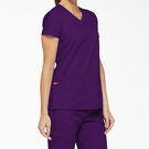 Women&#39;s EDS Signature V-Neck Scrub Top with Pen Slot - Purple Eggplant &#40;EGG&#41;