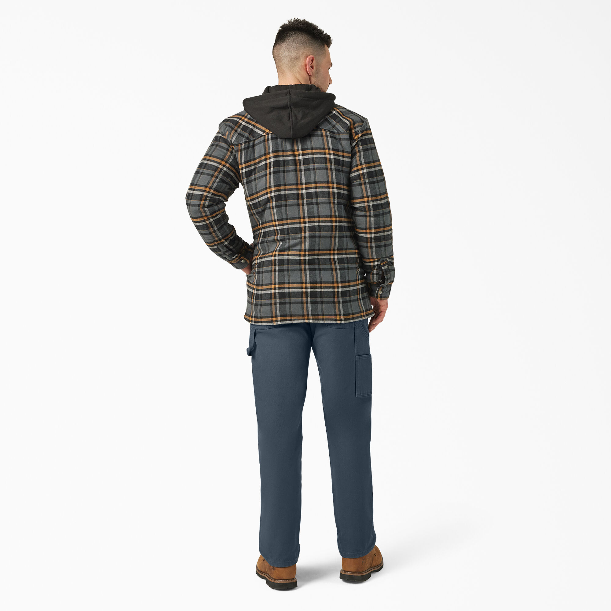 Men's Water Repellent Flannel Hooded Shirt Jacket - Dickies US