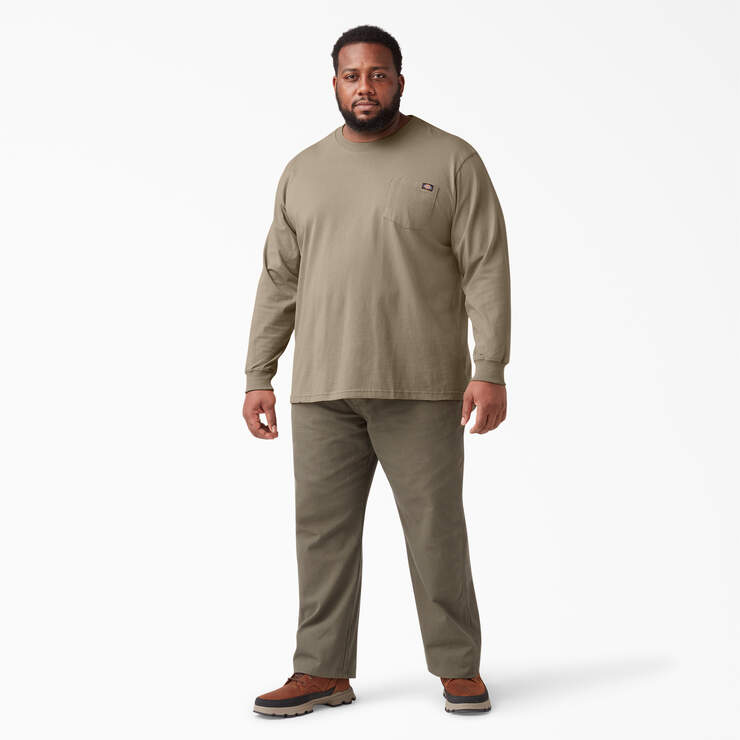 Heavyweight Long Sleeve Pocket T-Shirt - Desert Sand (DS) image number 8