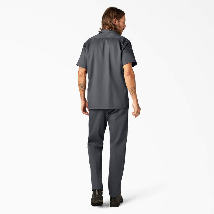 FLEX Slim Fit Short Sleeve Work Shirt - Charcoal Gray (CH) image number 6
