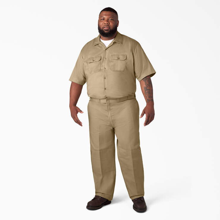 Loose Fit Double Knee Work Pants - Khaki (KH) image number 11