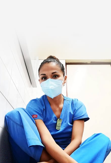 nurse sitting down
