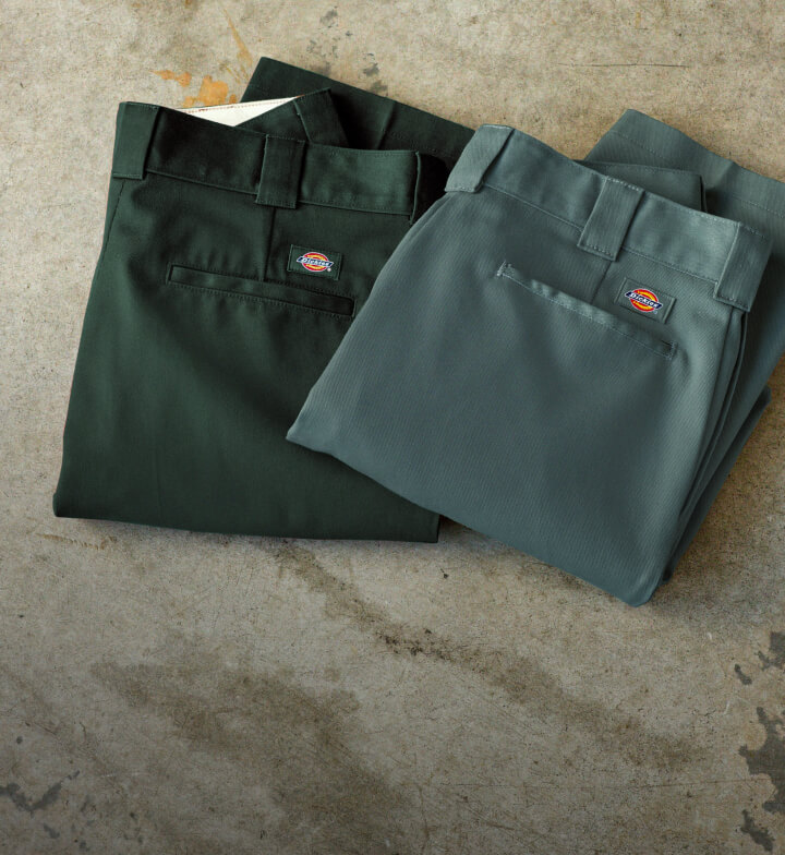 A close up view of dickies 874 pants.