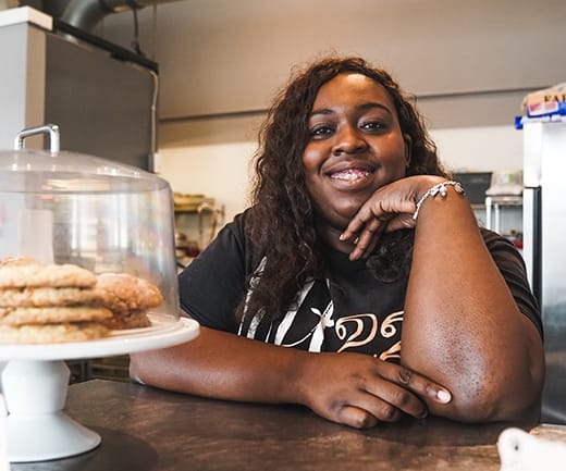 Pastry Chef Tareka Lofton is an award-winning visual artist in painting and sculpture.