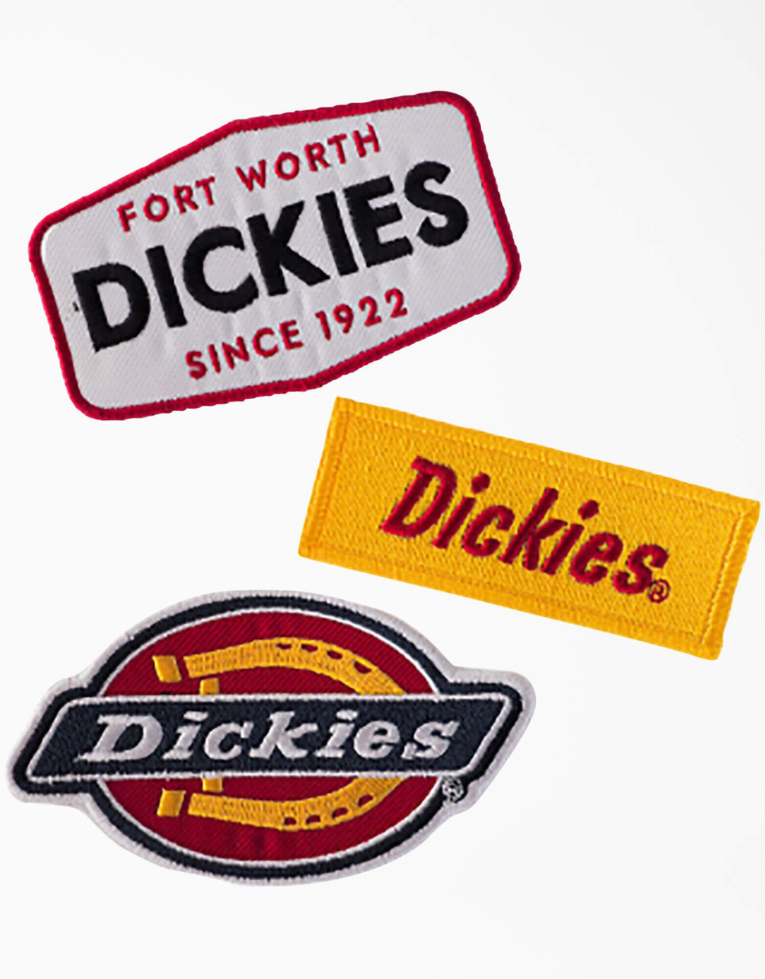 SDickies Logo Iron-on Patches, 3-Pack, Assorted Colors