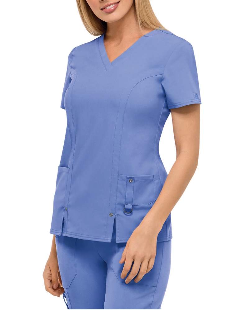 Women Nurses Uniform Tops Nurse Tunic Hospital blue Healthcare Carehome Blouse