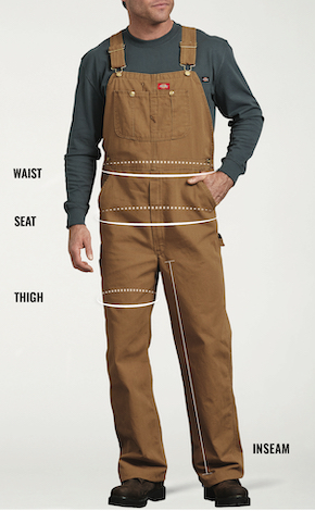 Men's Bibs Size Chart