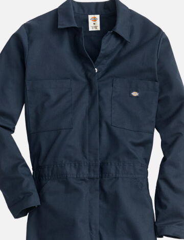 a laydown of dickies coveralls in blue