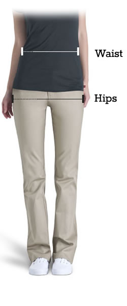 Measuring for Fit for Dickies Girls Pants and Shorts