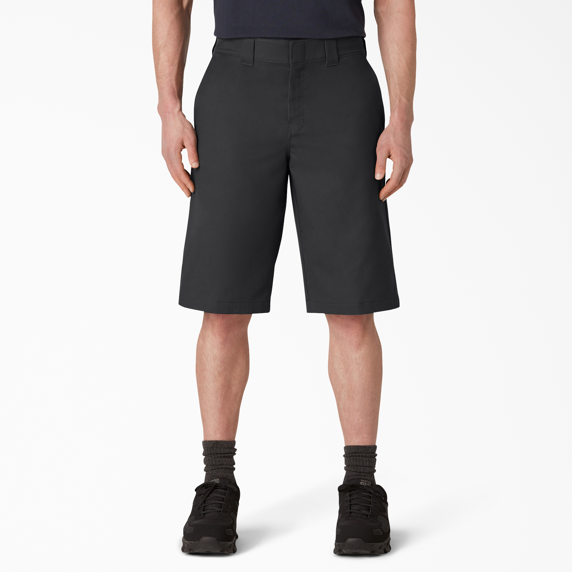 13" Cooling Active Waist Flat Front Shorts - Black (BK)