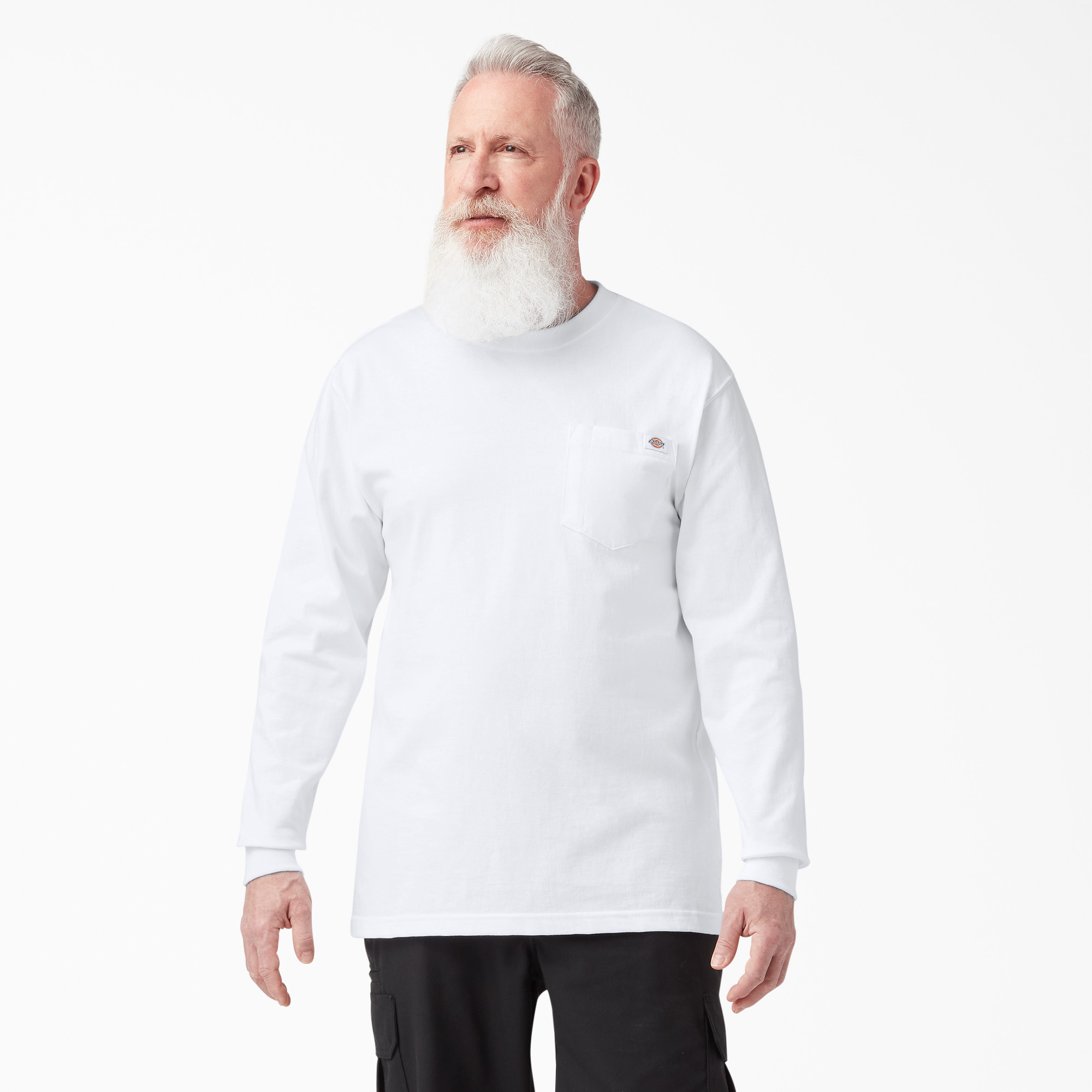 Long Sleeve Heavyweight Crew Neck T-Shirt - White (WH)