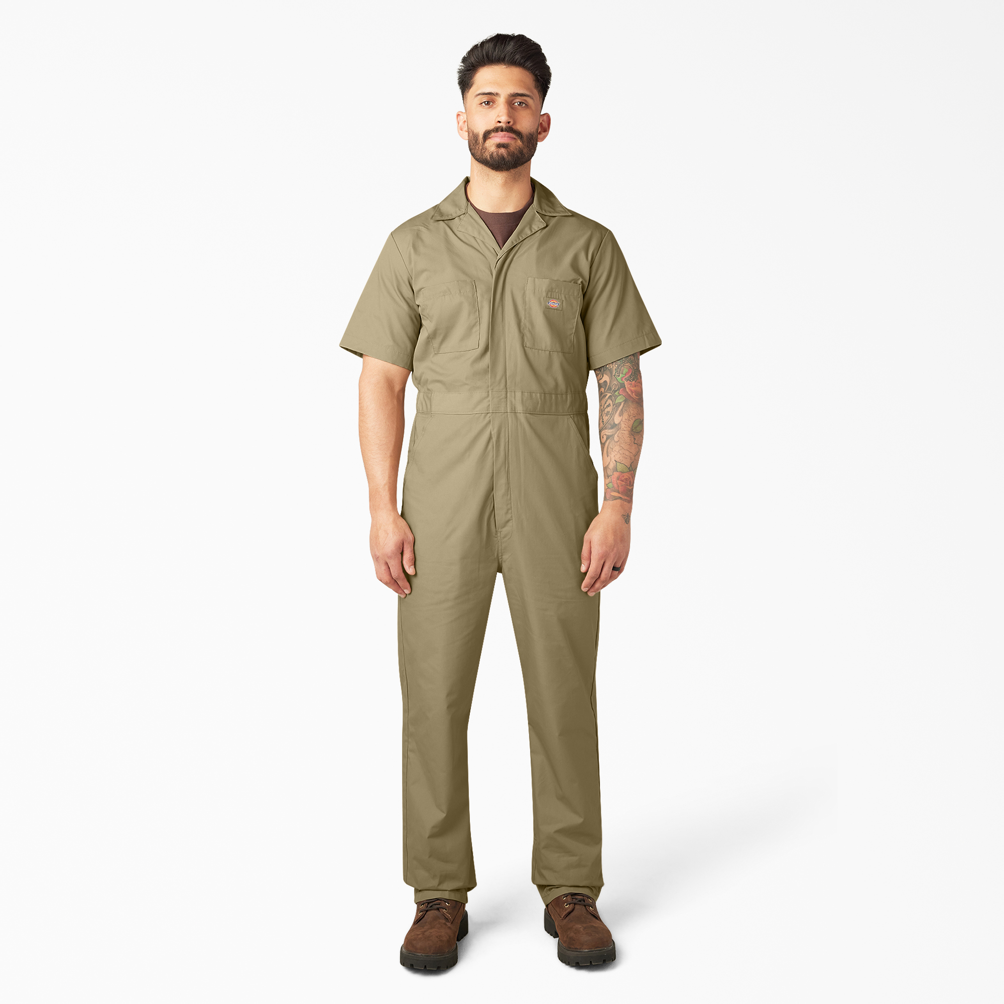 tan work jumpsuit