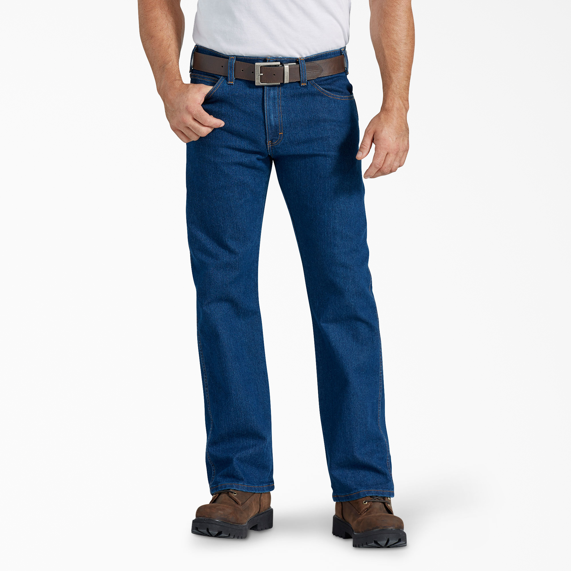 FLEX Active Waist 5-Pocket Regular Fit Jeans - Rinsed Indigo Blue (RNB)