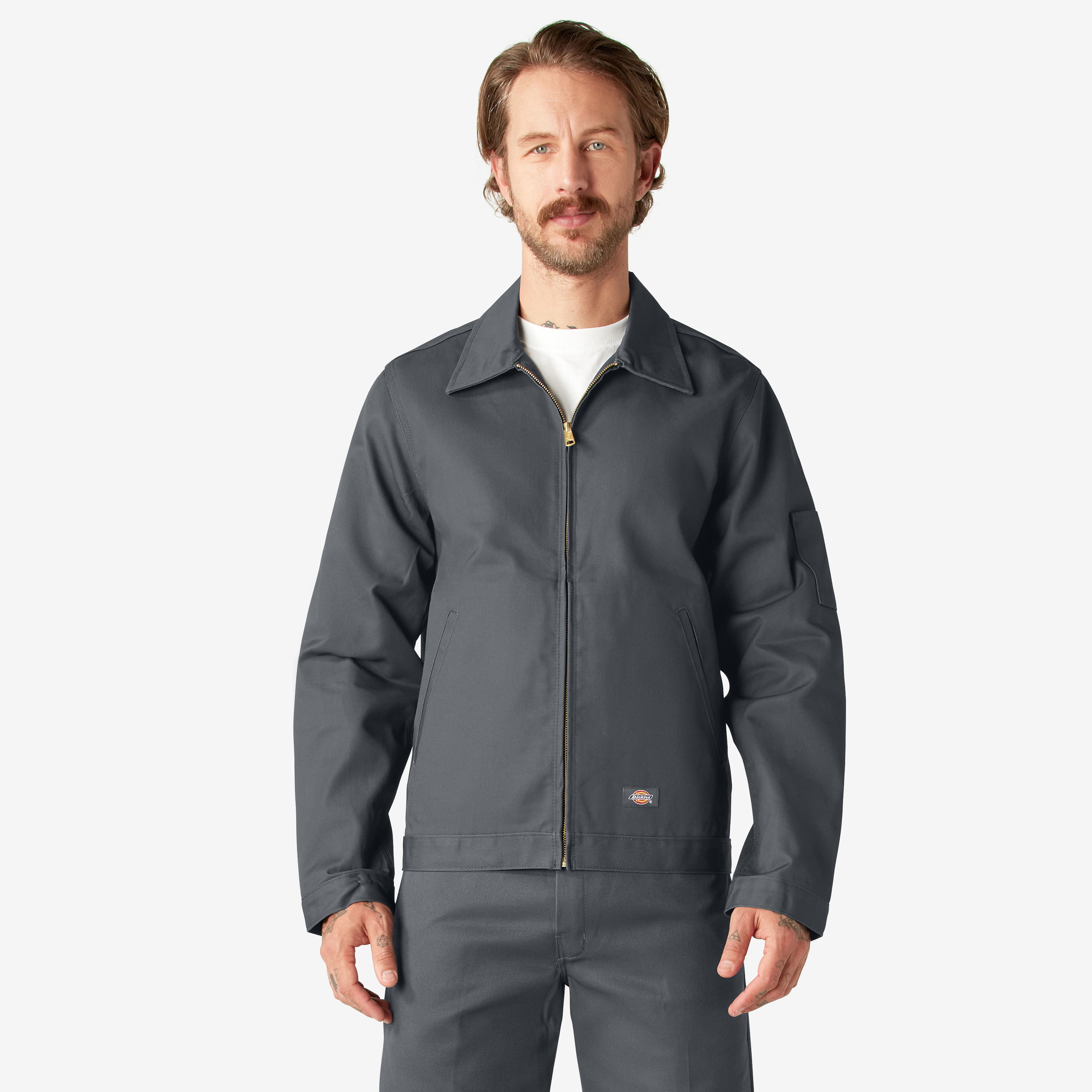 dickies white painter jacket
