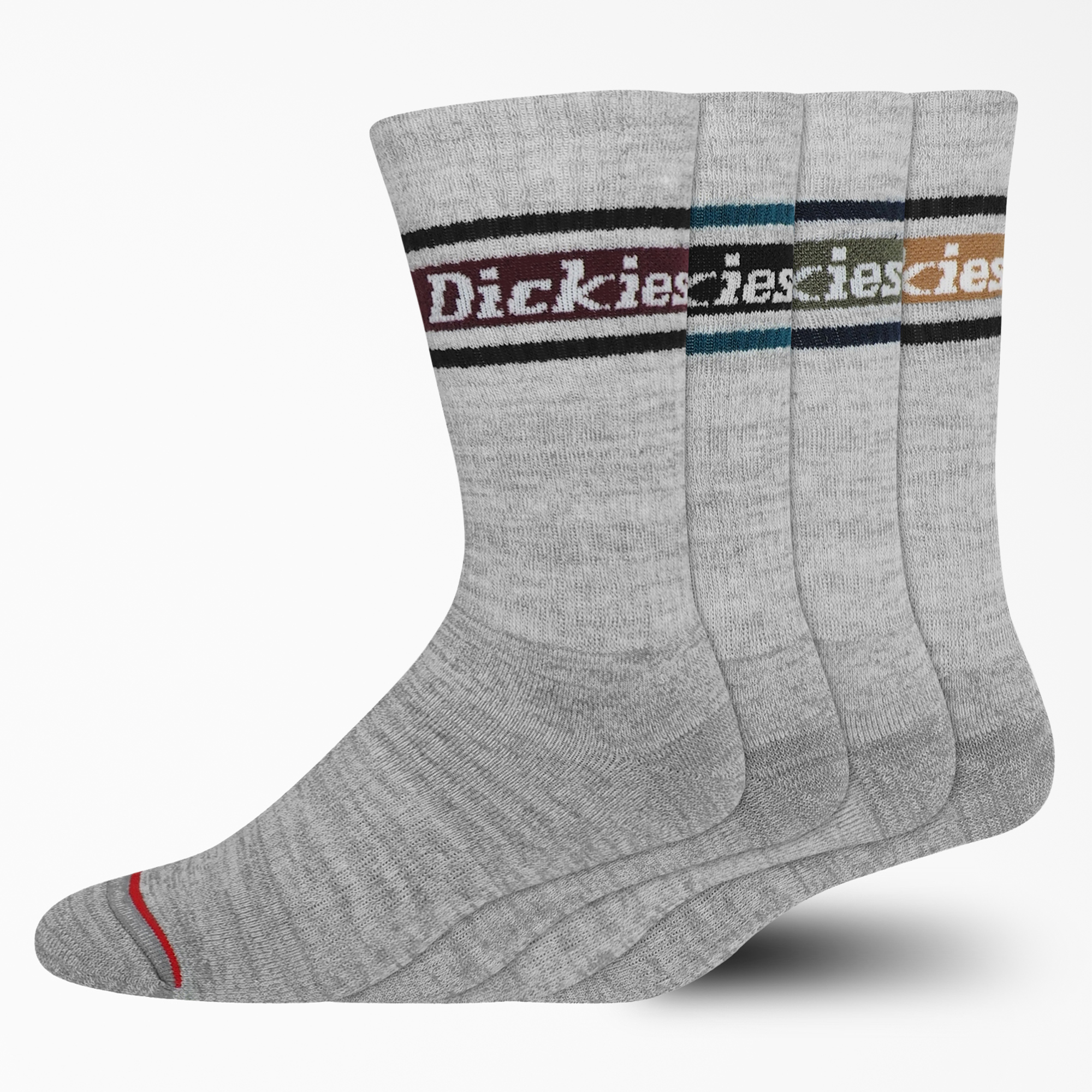 Crew Socks, 4-Pack - Gray/Fall Stripe (GSA)