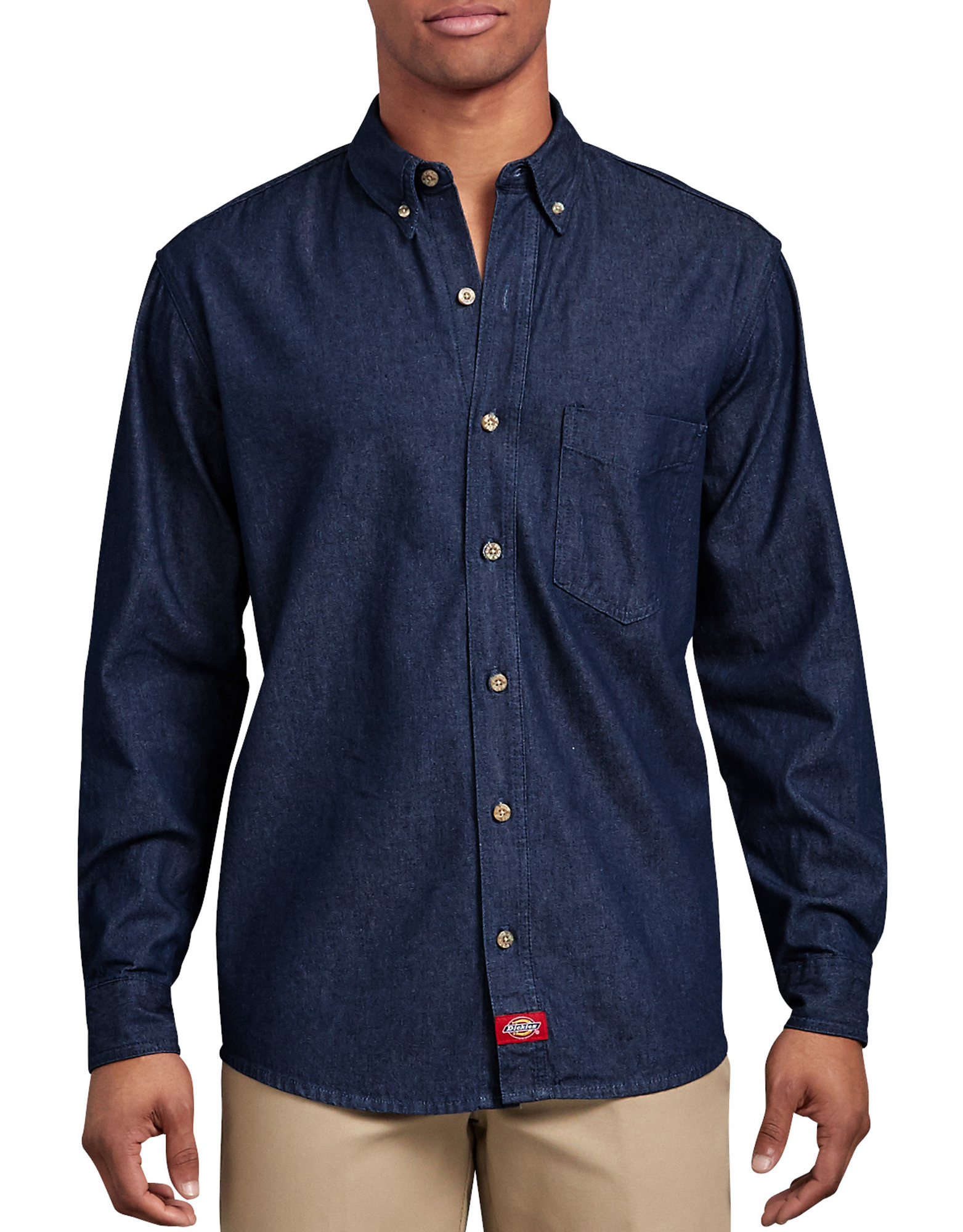 dickies short sleeve denim shirt