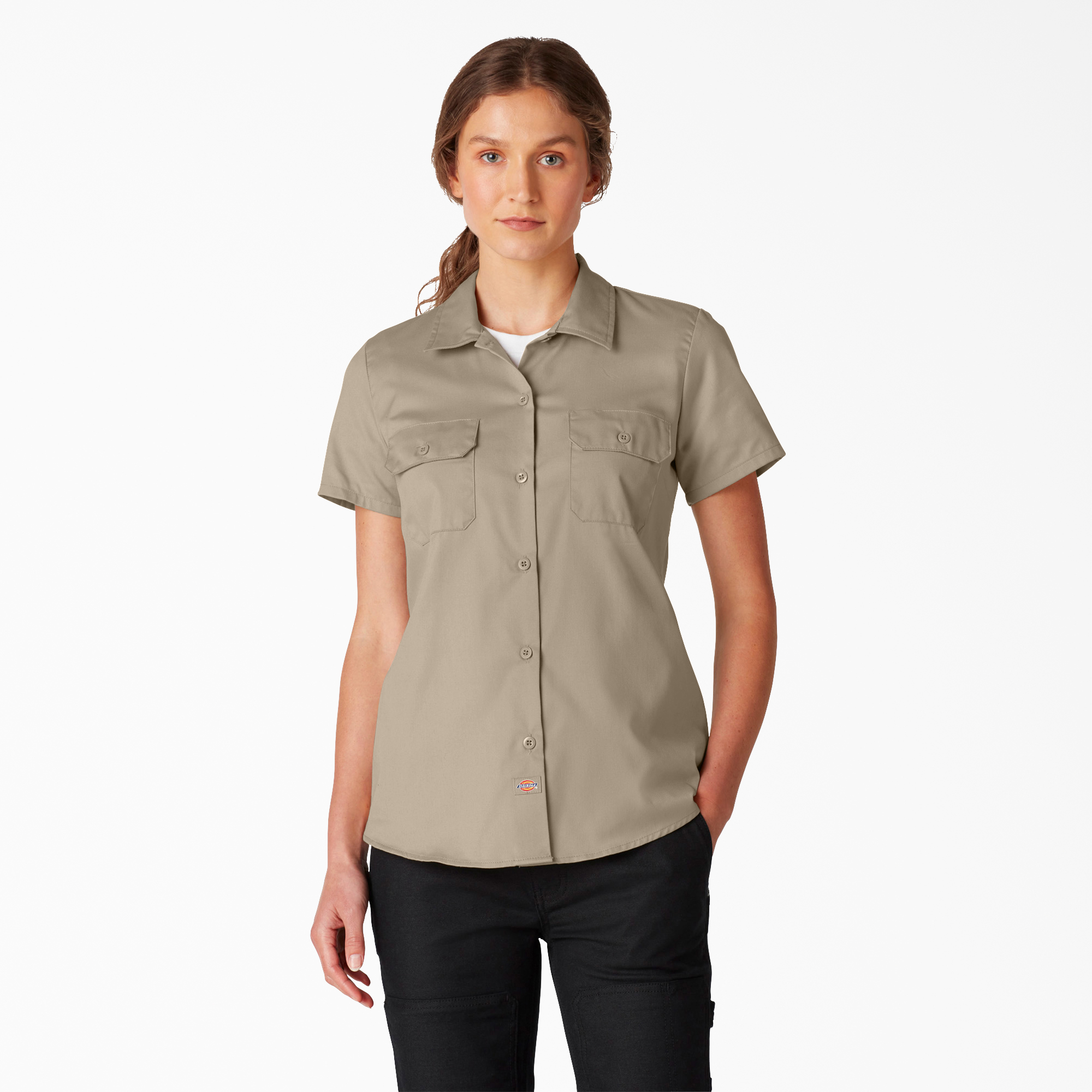 Women’s FLEX Short Sleeve Work Shirt - Desert Khaki (DS)