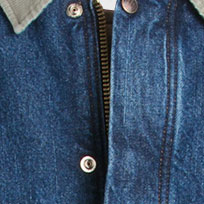 dickies denim zip front chore coat
