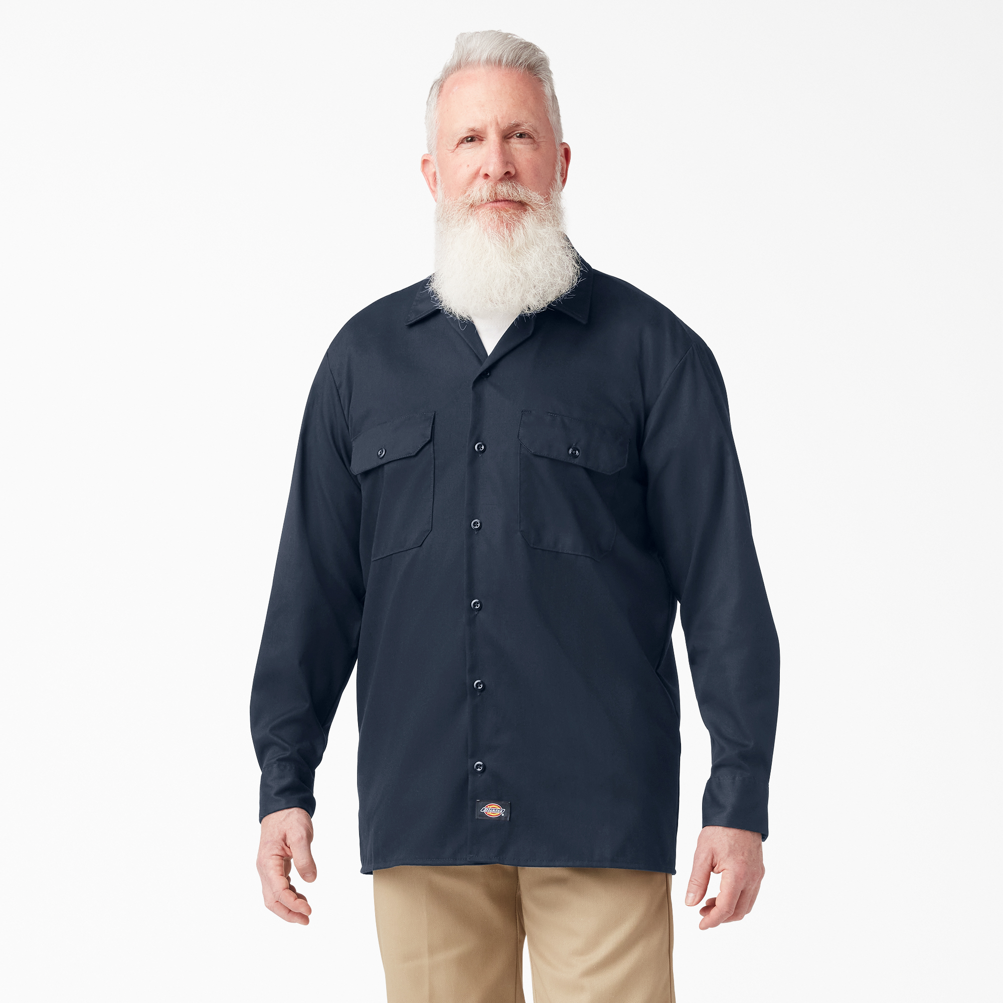 Light Blue Dickies Occupational Workwear SS36LB Polyester/Cotton Mens Button-Down Long Sleeve Oxford Shirt Light Blue Dickies Occupational Workwear SS36LB Polyester/Cotton Mens Button-Down Long Sleeve Oxford Shirt