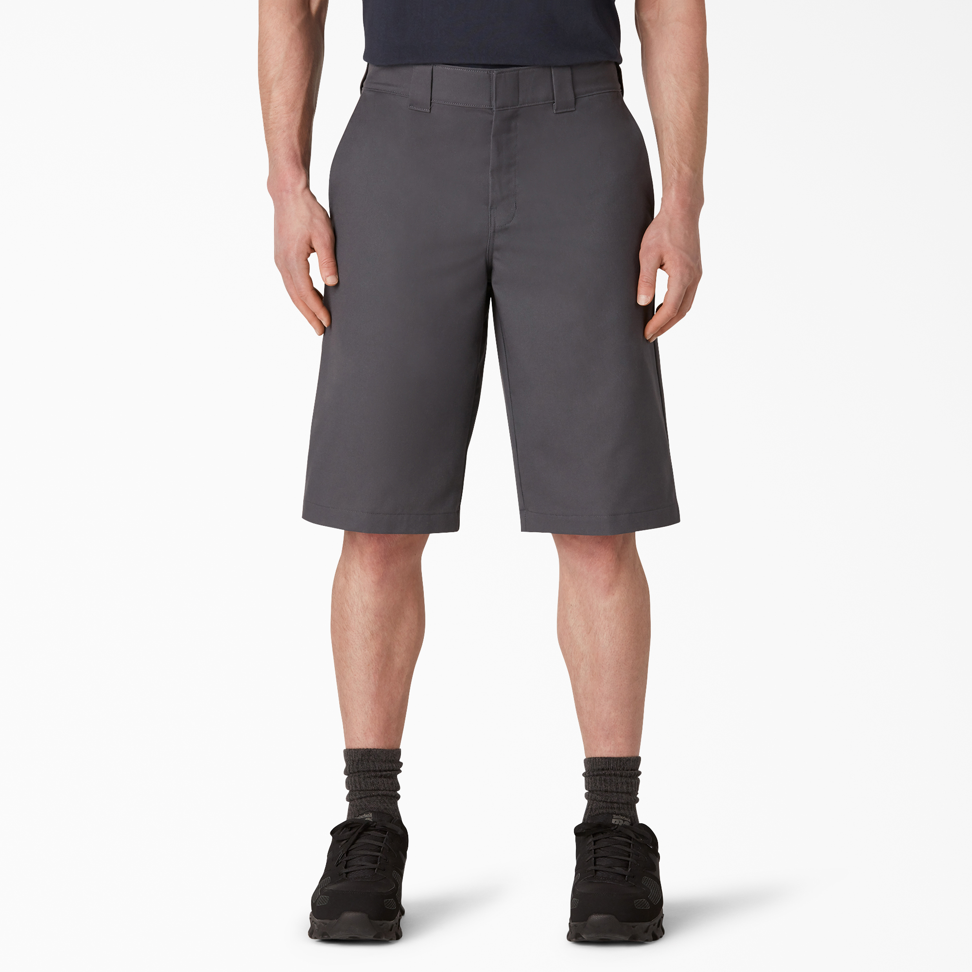 13" Cooling Active Waist Flat Front Shorts - Charcoal Gray (CH)