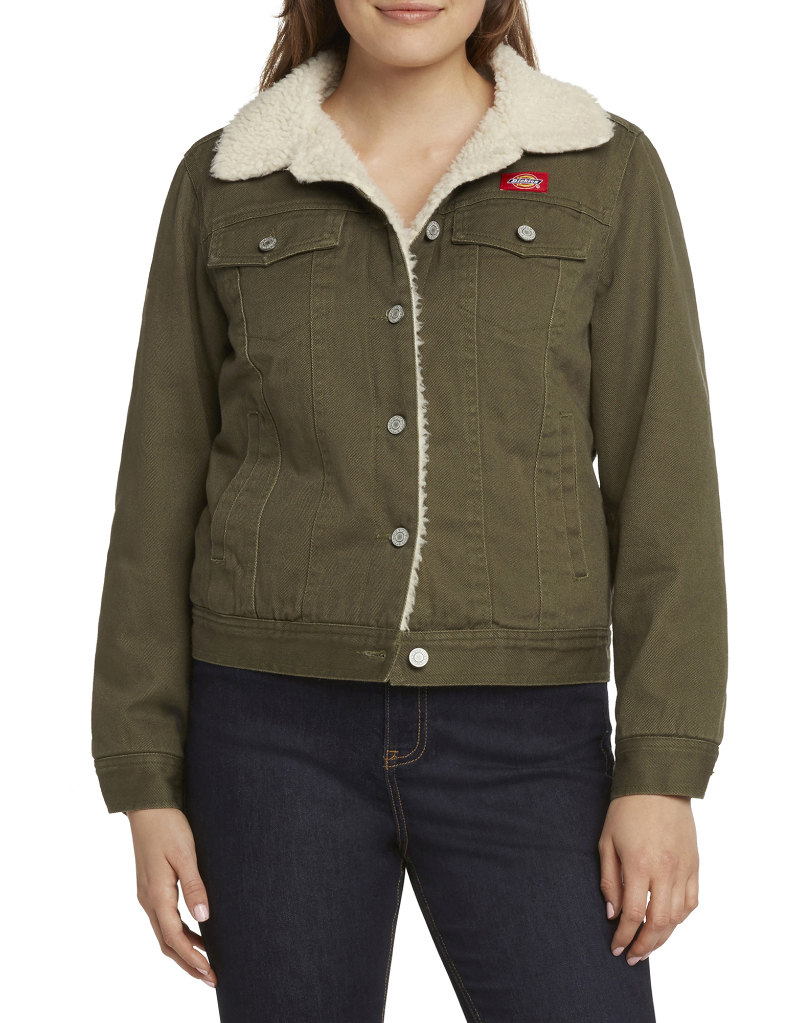 womens army green denim jacket