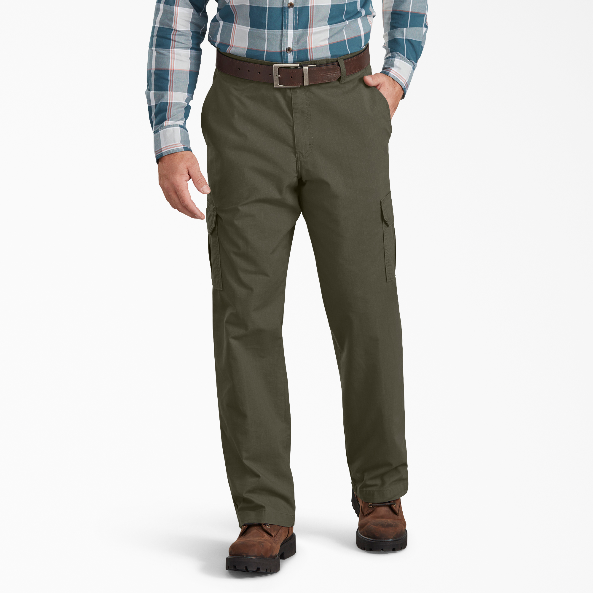 FLEX Regular Fit Ripstop Tough Max™ Cargo Pants - Moss Green (RMS)
