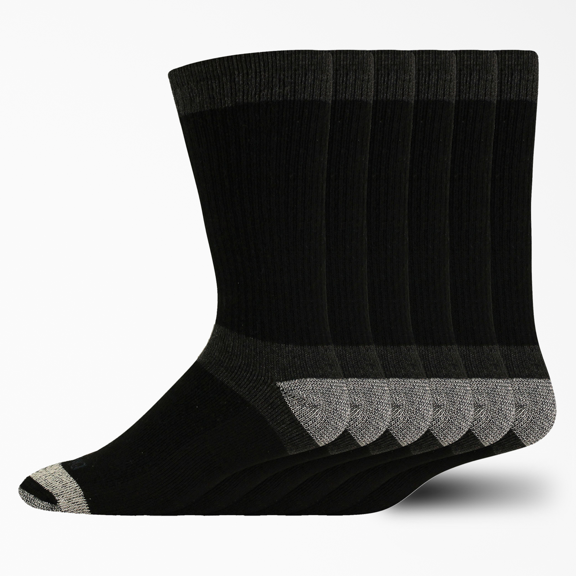 Dri-Tech Max Cushion Crew Socks, 6-Pack - Black (BK)