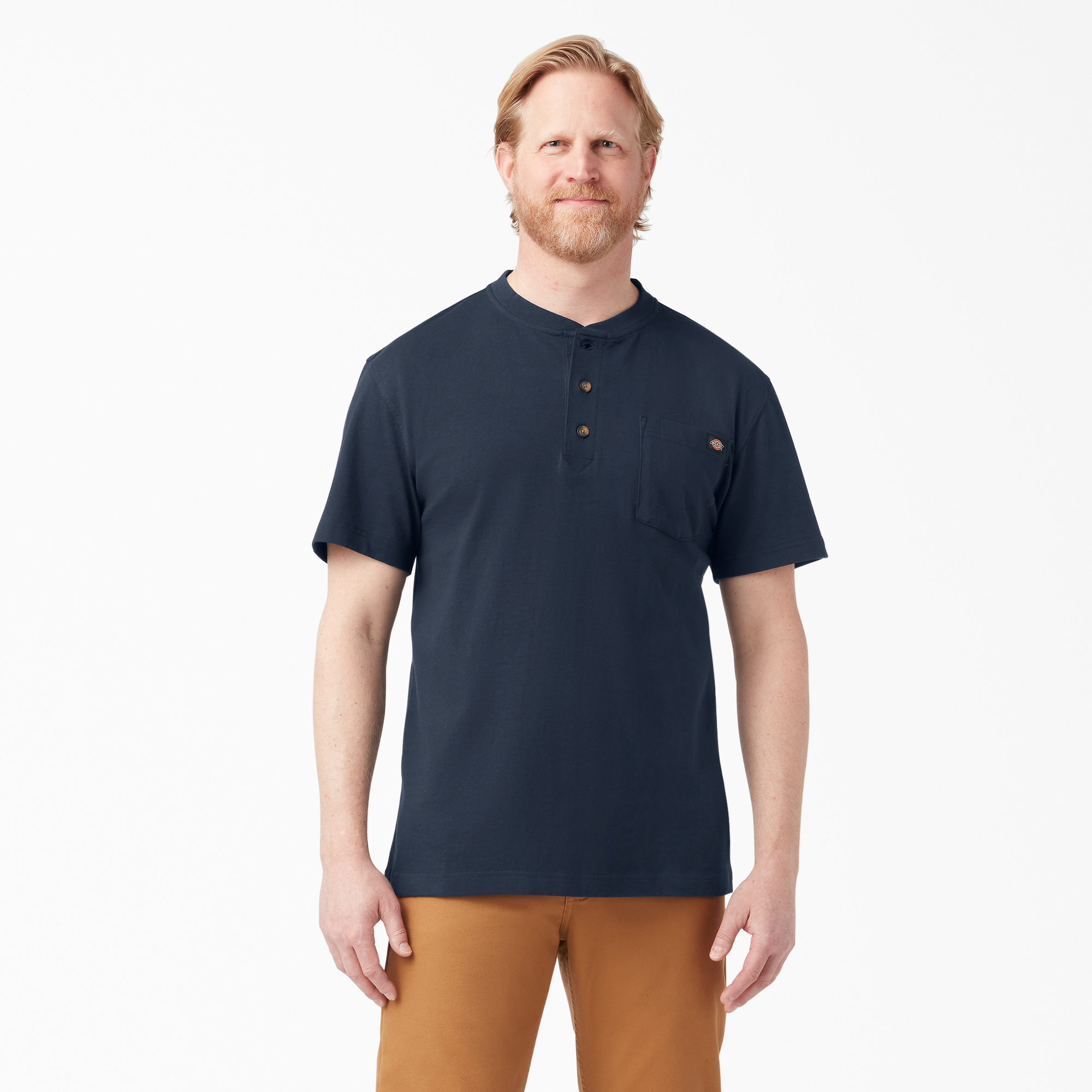 Short Sleeve Heavyweight Henley Shirt - Dark Navy (DN)