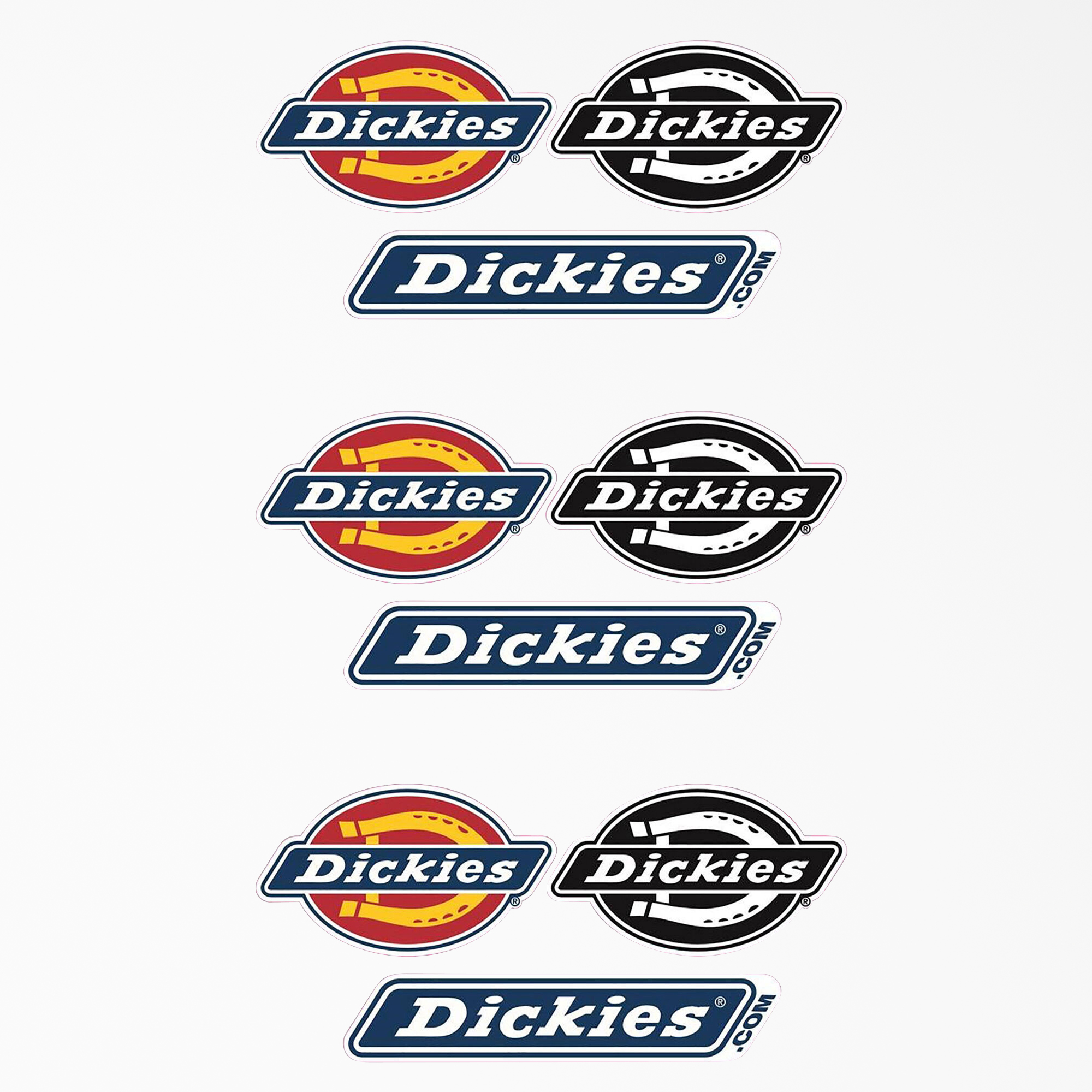 Dickies Exclusive Logo Stickers, 5-Pack of 3 - Assorted Colors (QA)