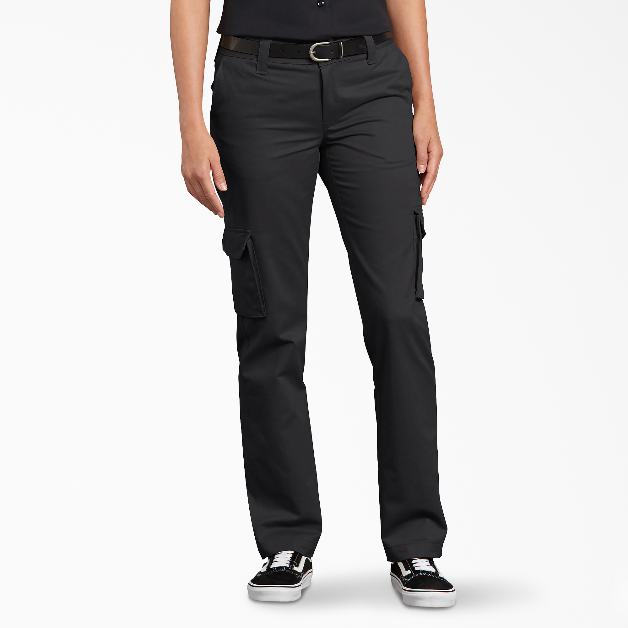 Women's Stretch Relaxed Cargo Pants - Black (BK)