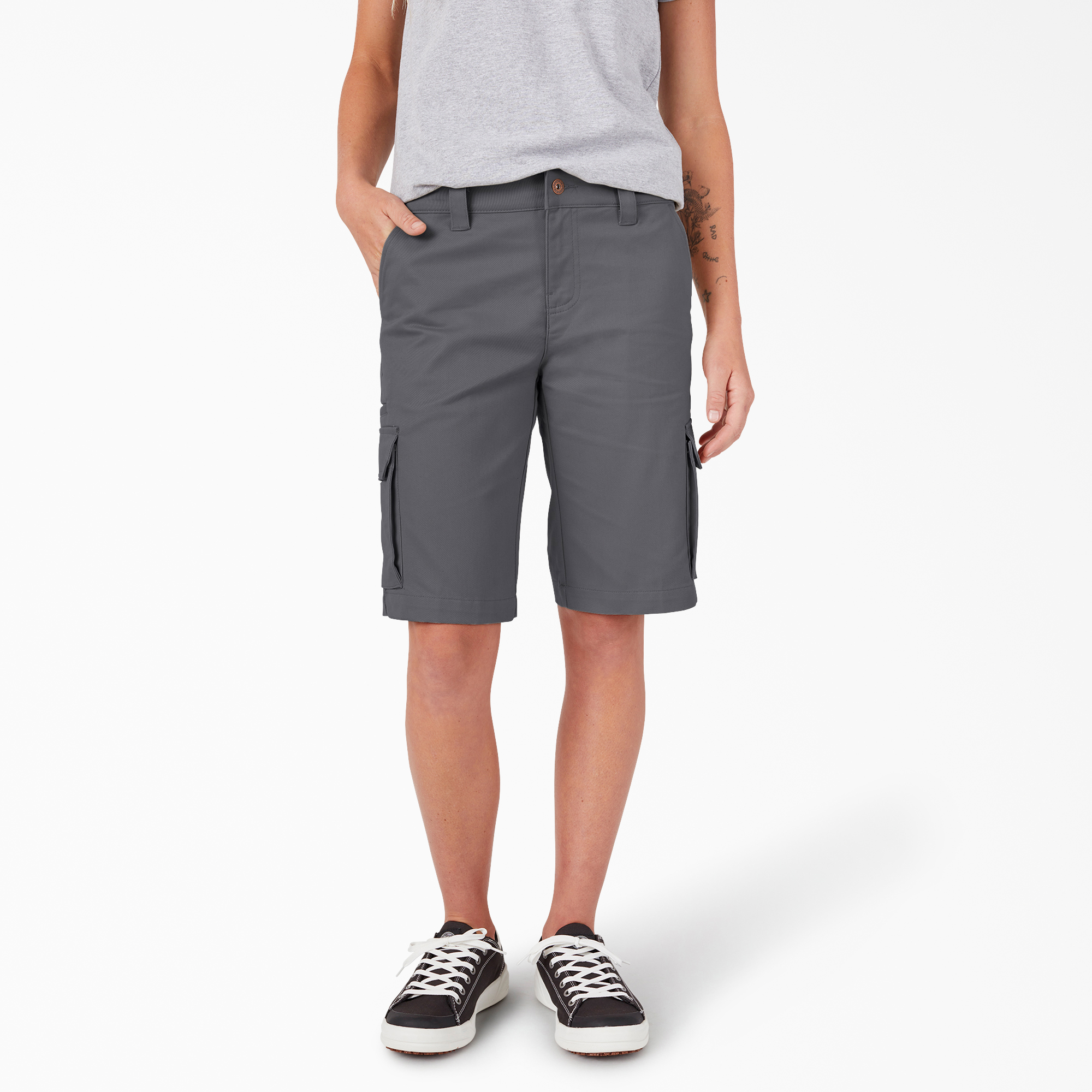 Women's 11" Stretch Relaxed Fit Cargo Shorts - Graphite Gray (GA)