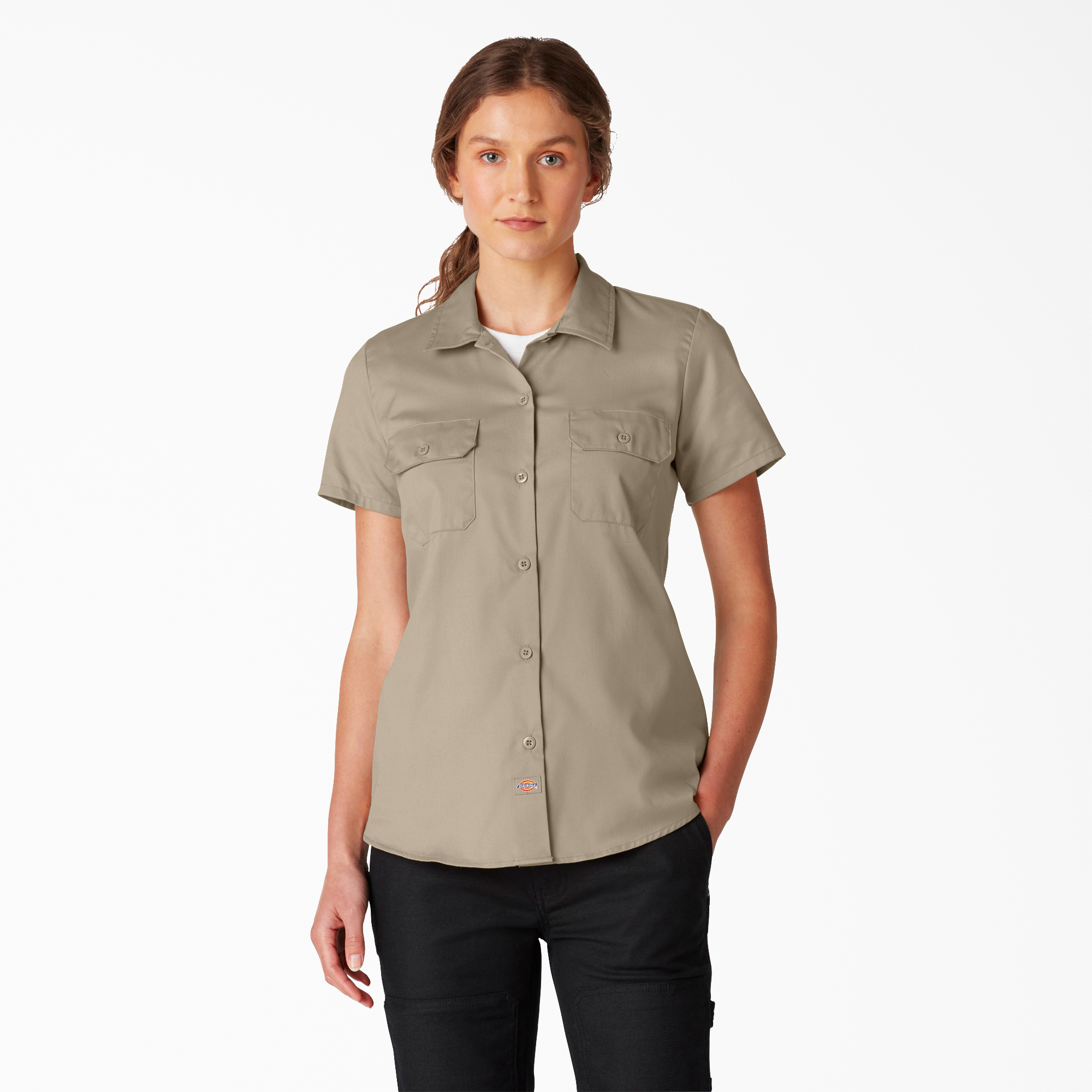 dickies khaki shirt and pants