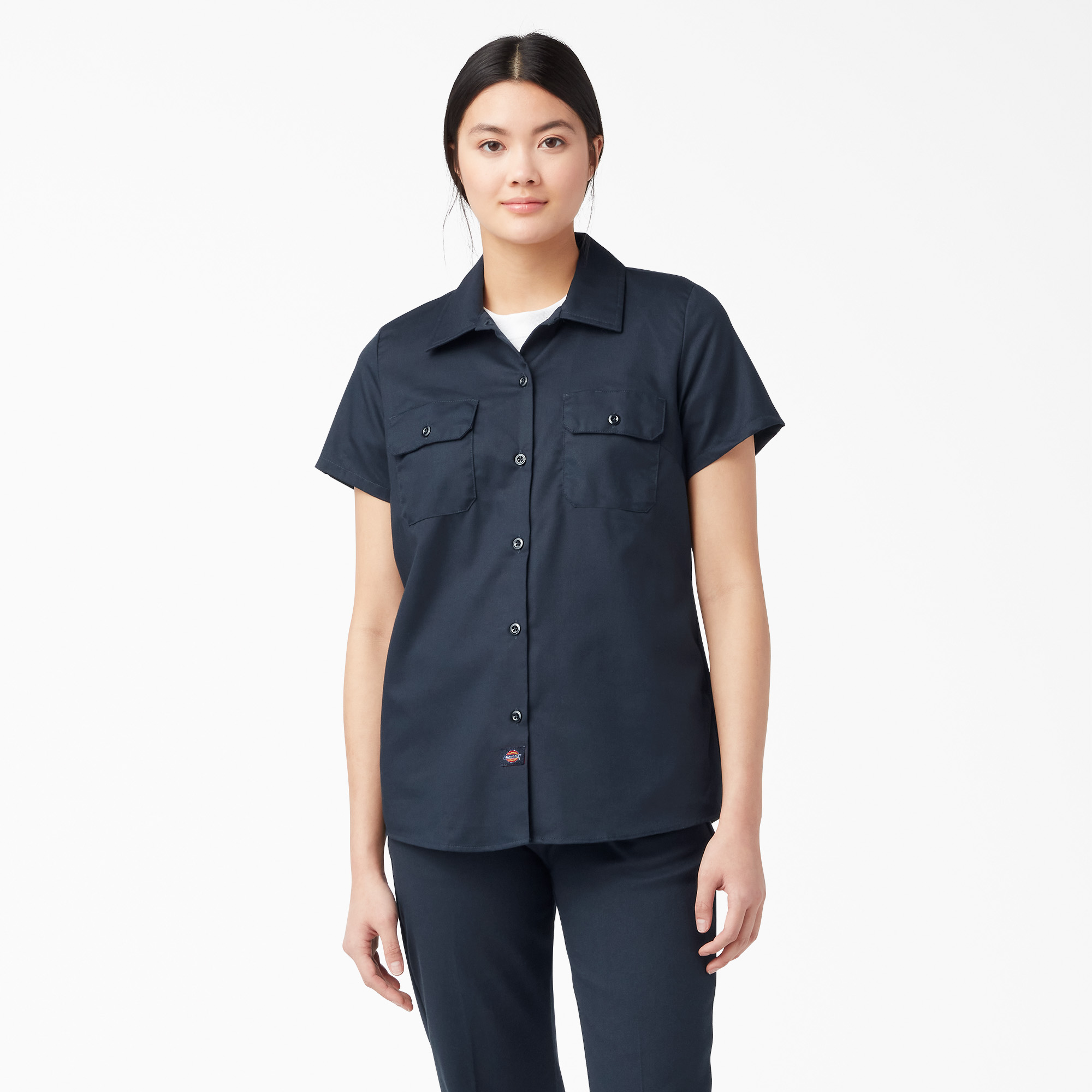 Women's Short Sleeve Work Shirt - Dark Navy (DN)