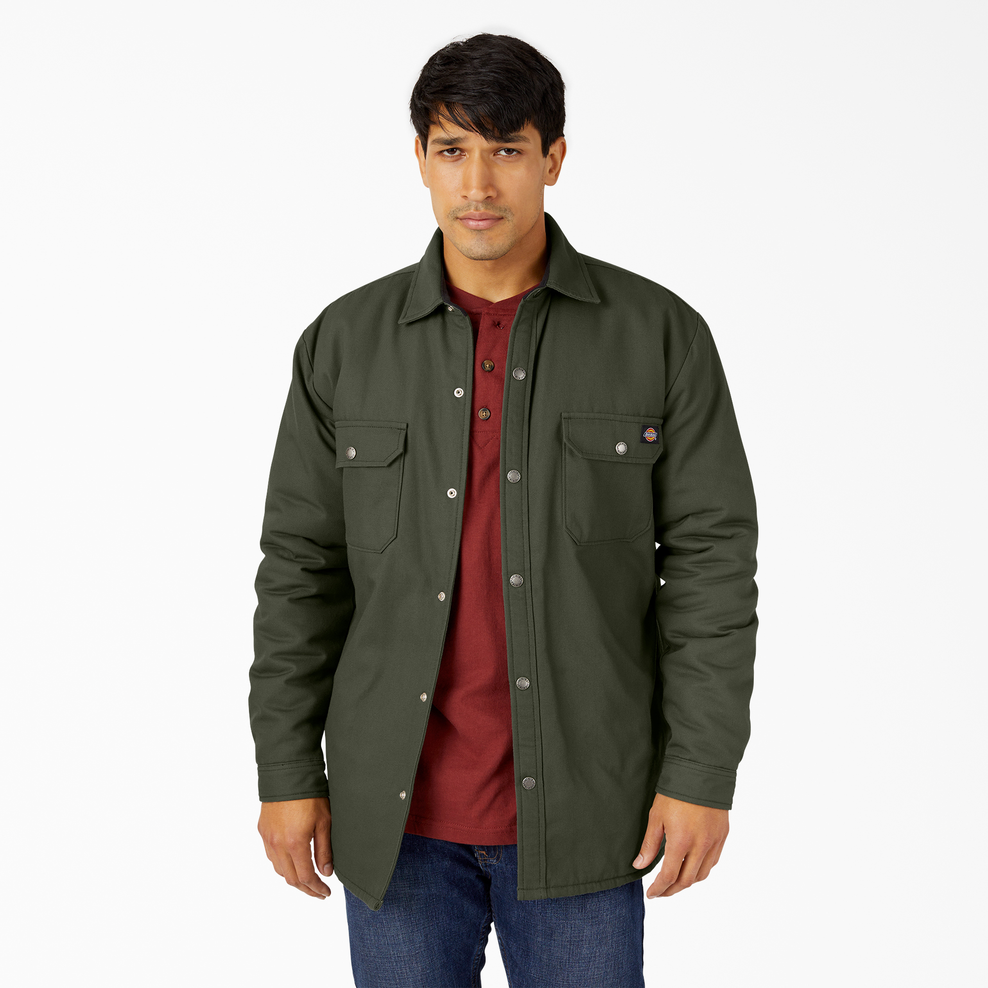 Flannel Lined Duck Shirt Jacket with Hydroshield - Olive Green (OG)