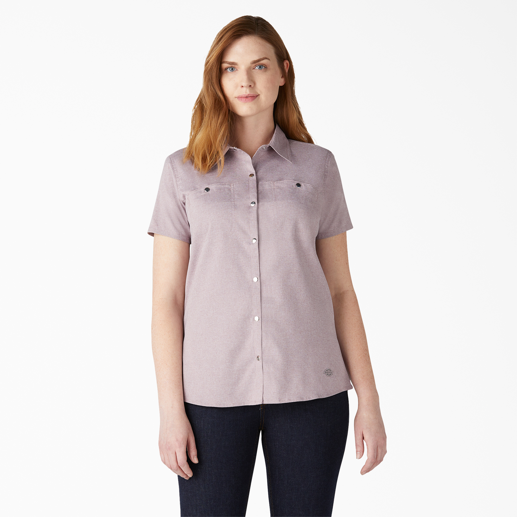 Women's Cooling Short Sleeve Work Shirt - Lilac Heather (ICH)