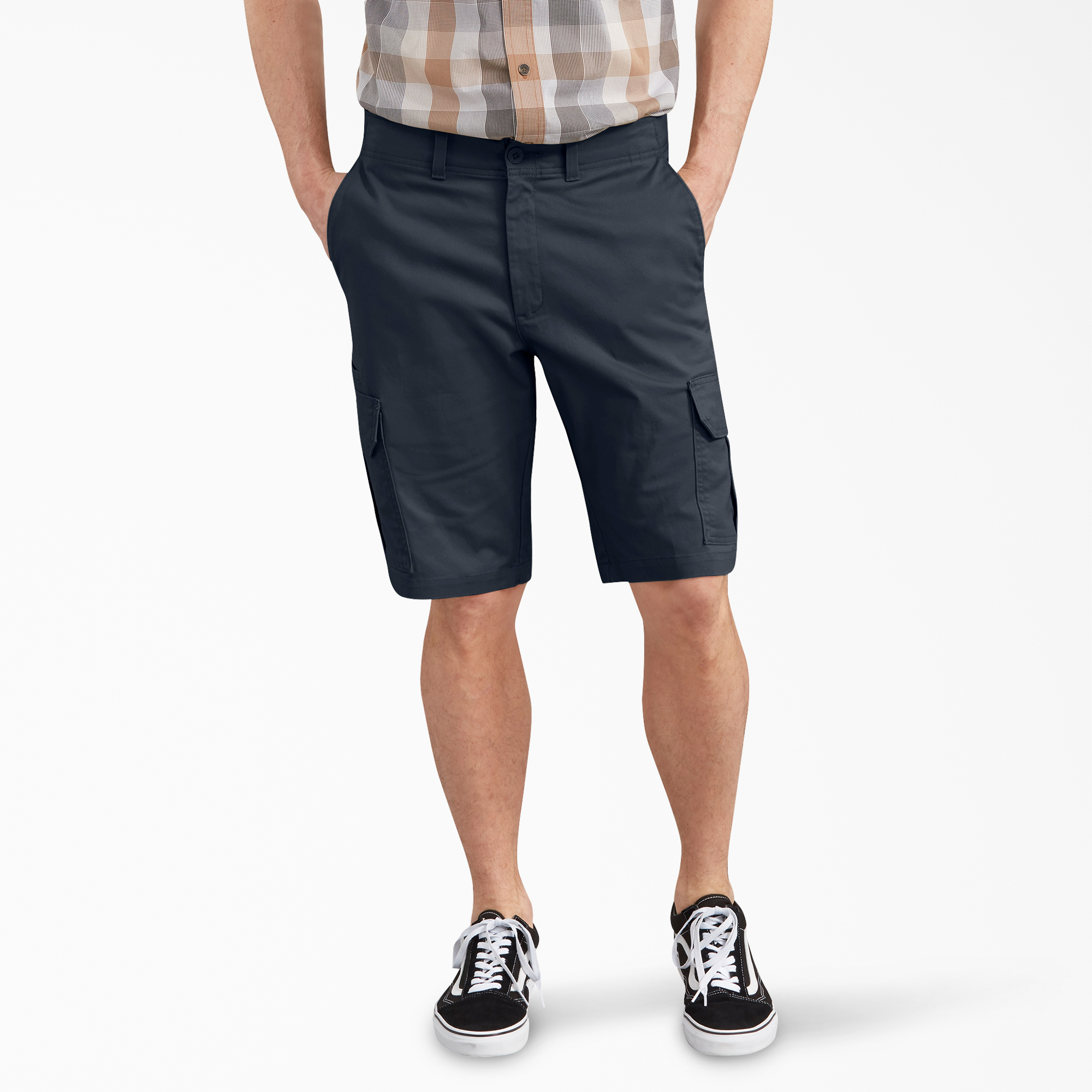 mens dark blue cargo shorts