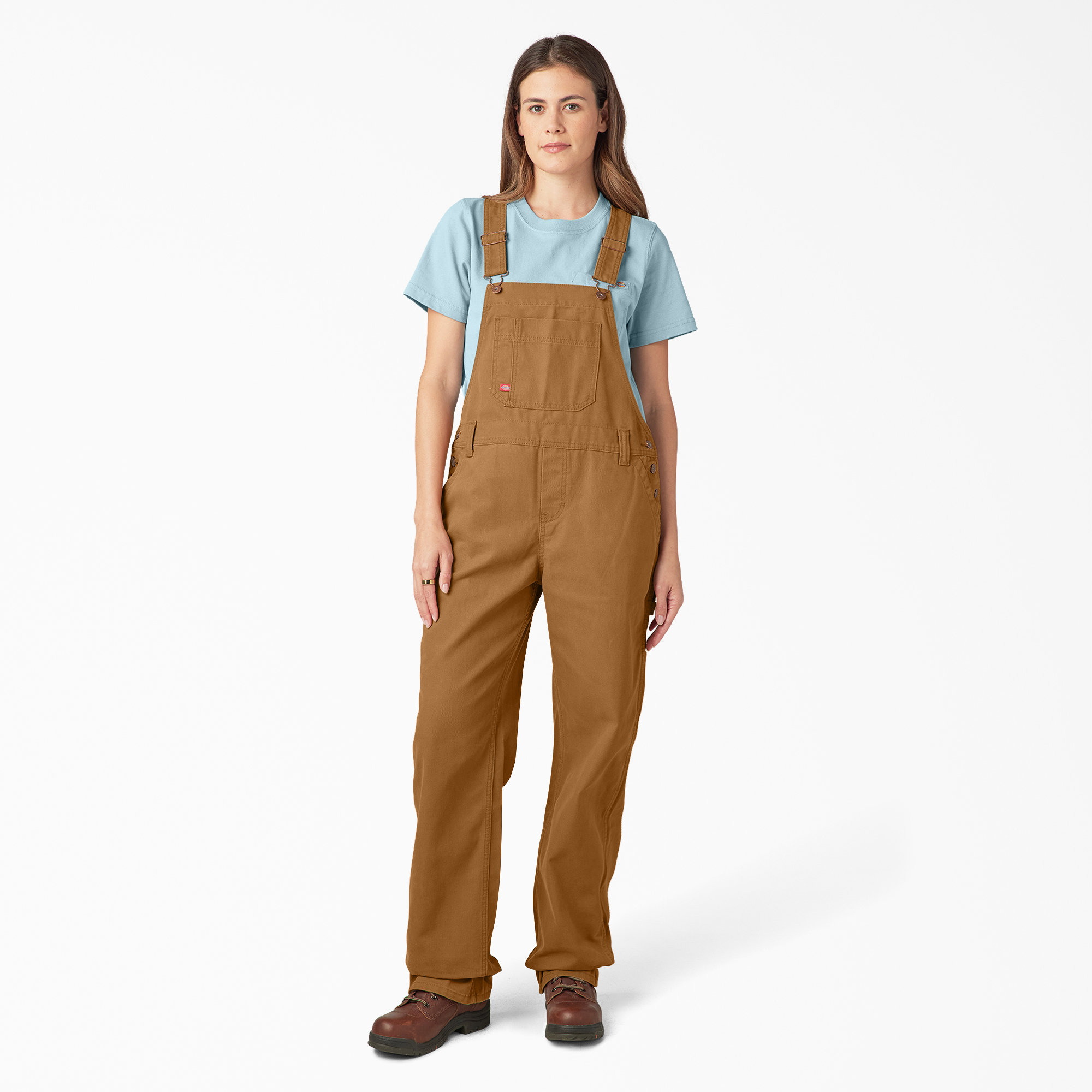 Women's Relaxed Fit Bib Overalls - Brown Duck (RBD)