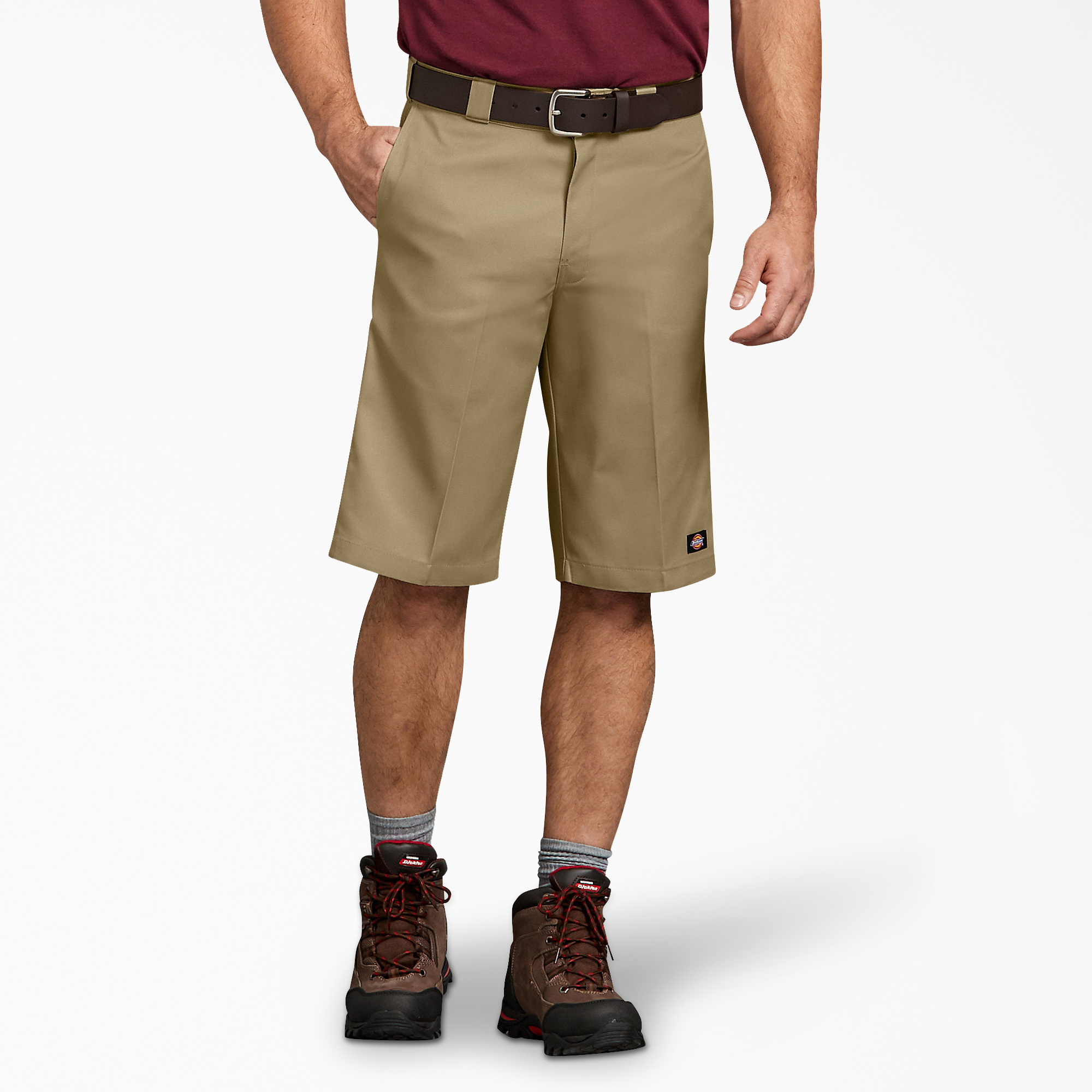 13" Relaxed Fit Multi-Pocket Work Shorts - Military Khaki (KH)