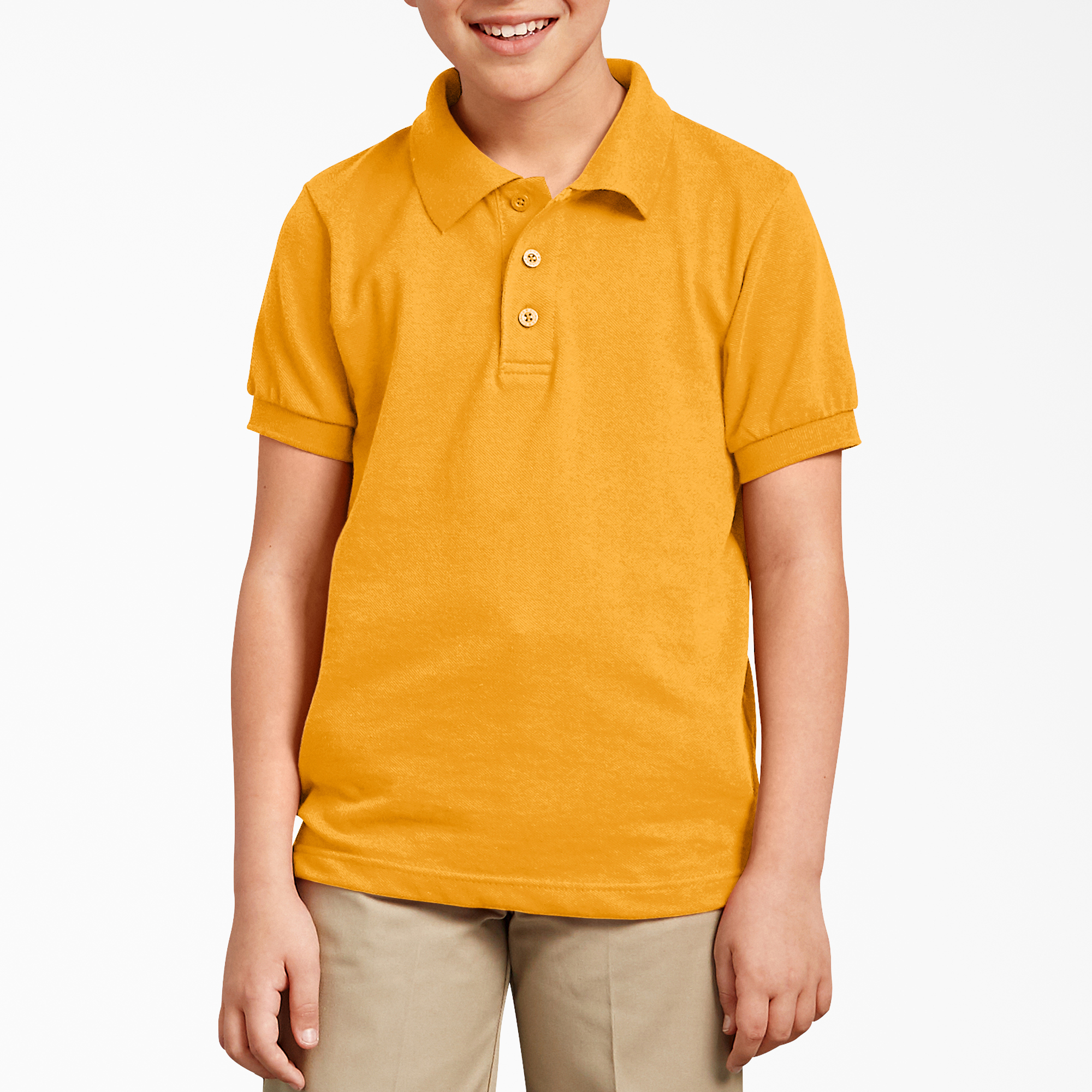 Kids' Short Sleeve Pique Polo Shirt, 4-20 - Yellow (GL)
