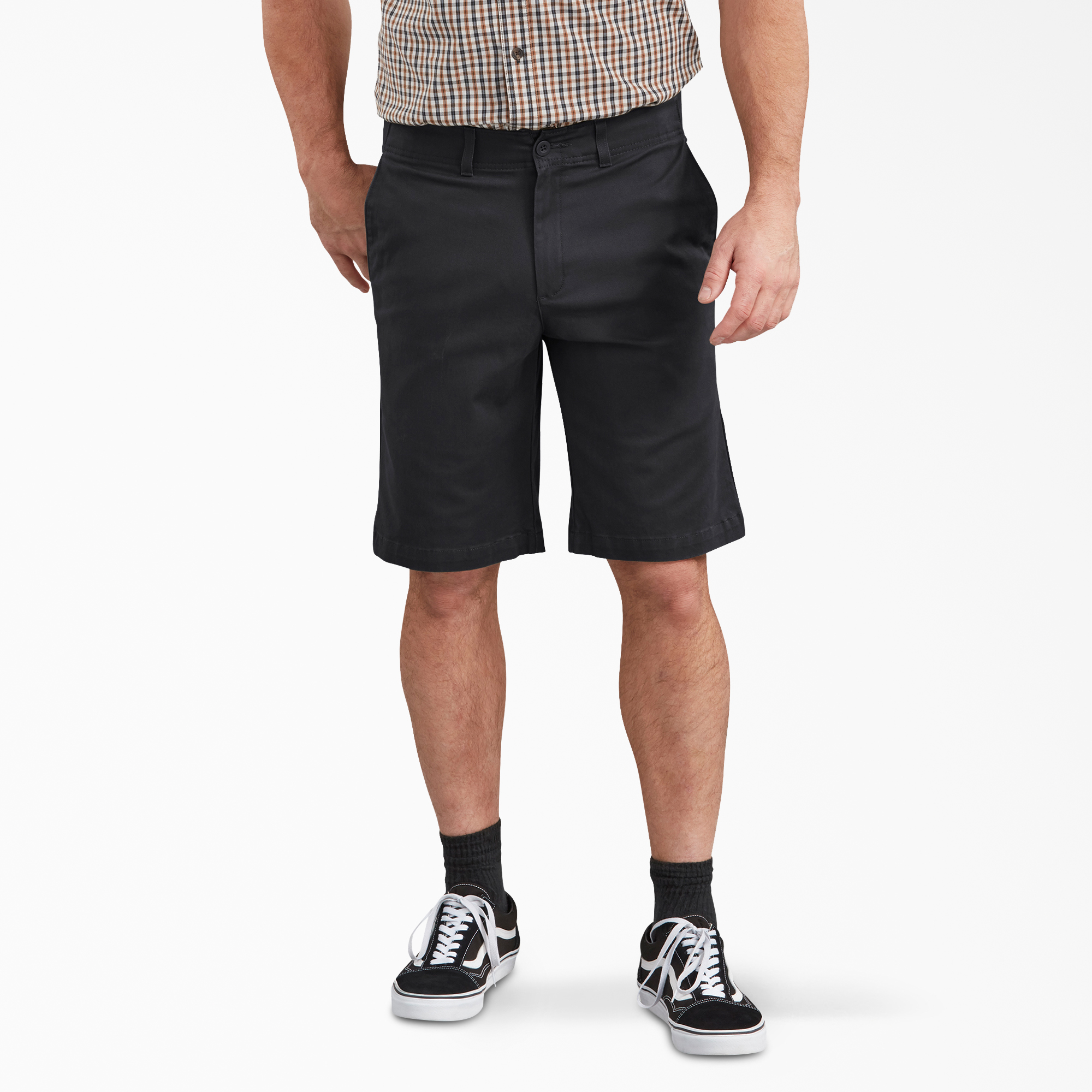 Dickies X-Series FLEX 11" Active Waist Washed Chino Shorts - Rinsed Black (RBK)